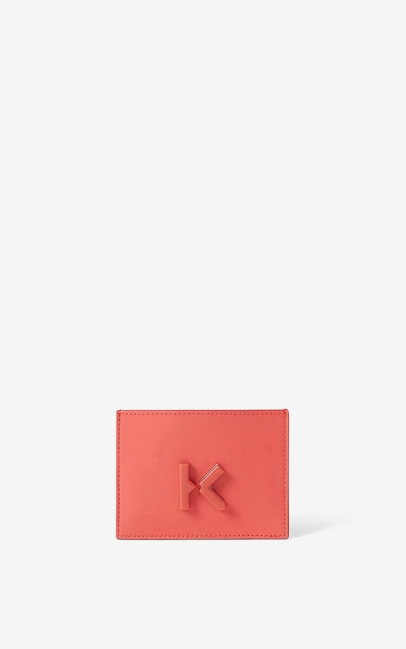 Kenzo Women Kenzo K Leather Card Holder Peach